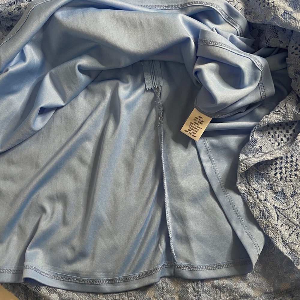 Jr.Small PRINCESS CINDERELLA Disney Zara Pale Blue Lace Off-Shoulder Dress - Picture 14 of 17